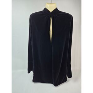 Saint Laurent Women's Black Velvet Cut Out Long Sleeve Mini Dress Size 40 FR